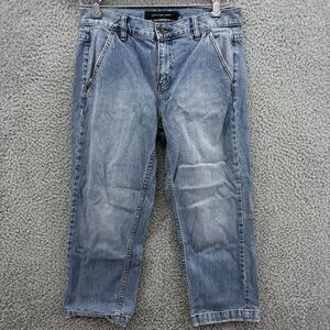 VINTAGE Calvin Klein Size 6 Capri Blue Jeans Retro Quality Thick Denim 90s 2000s